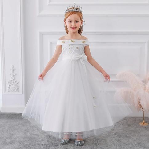 נוער וינטג' שמלות ערב חתונה תחרות שמלת נשף רשמית שמלת מסיבת ילדים לילדות פרח אלגנטי יום הולדת נסיכים