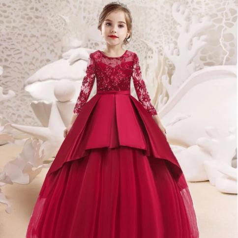 בנות פרחים אלגנטיות שמלות מסיבת חתונה לילדות שמלת ערב רשמית ילדים שמלת תחרות נסיכות שמלת ילדים בגדי ילדים
