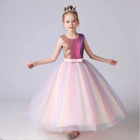 מתבגר רשמית שושבינה שמלות פאייטים טול ילדה ילדה נסיכות אלגנטית שמלת מסיבת יום הולדת לילדים בנות ערב