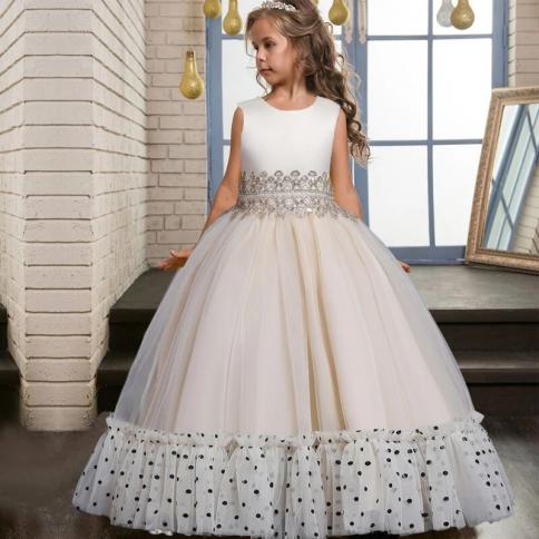 sachin and babi light blue dress 2022 Elegant Kids Girl Party Dress Tulle Polka Dot Birthday Wedding Prom  Gown Teens Evening Bridesmaid