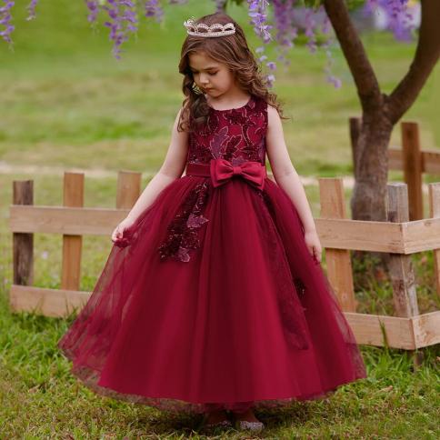 מתבגרים פרח בנות נסיכה שמלת טקס שמלות ערב חתונה לילדה ילדות תחפושת elegent מסיבת יום הולדת לילדים