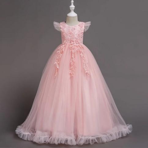 2023 Teenagers Wedding Christmas Dress For Girls Children Costume Elegant  Kids Lace Birthday Party Dresses Pageant