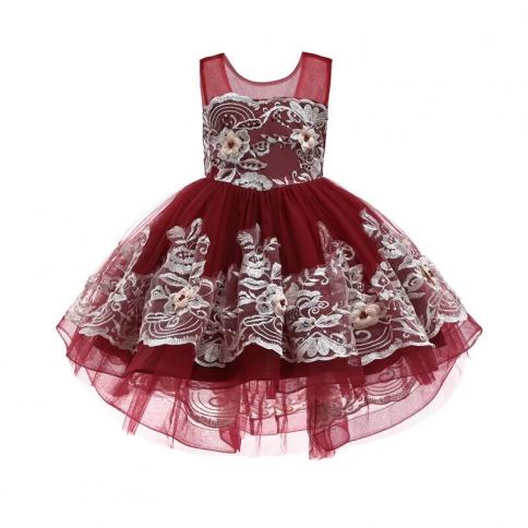 שמלת מסיבת יום הולדת קיץ לילדות ילדים רקמת תחרה פרח ילדה שמלות כלה שמלת נשף בגדי ערב לילדים