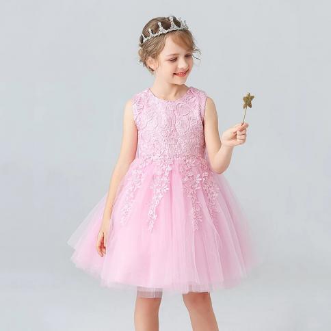 שמלת נסיכת ילדים אלגנטית לילדות יום הולדת שמלת ערב חתונה תחרה פרח ילדה שושבינה שמלות מסיבת ילדים