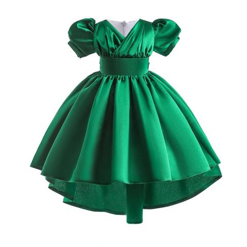 שמלת חג המולד ירוקה נגררת לילדות ילדות תחפושת אלגנטית ילדים נסיכות שמלות מסיבת תחרות ערב חתונה