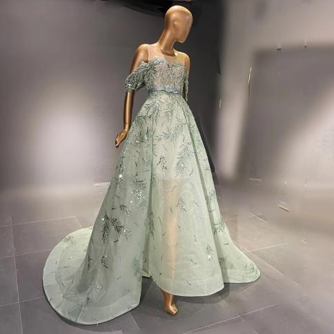 sachin and babi light blue dress Mint Green Fluffy Hi Low Prom Dress main image 0