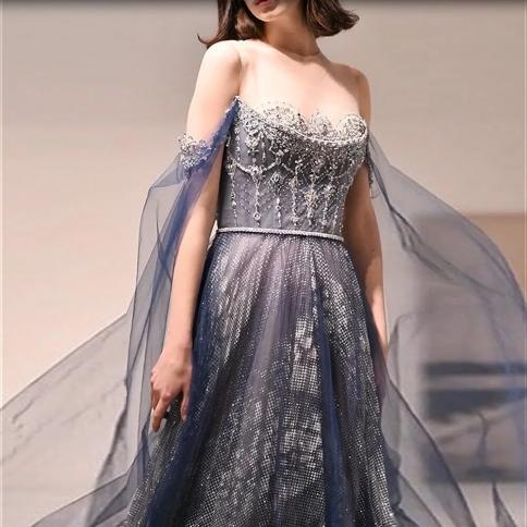 sachin and babi light blue dress Rose Pink Satin Halter Mermaid Crystal Prom Dresses – alinanova main image 1