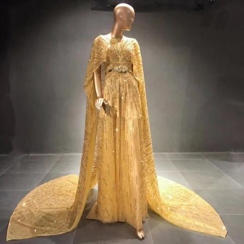 green emerald velvet dress Gold Sweetheart Beaded Sparkles Court Train Flowers Prom Dresses