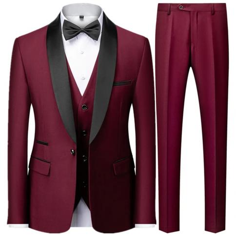 חליפה מעיל מכנסיים אפוד 3 יחידות סט / 2022 אופנה גברים קז'ואל בוטיק עסקי שמלת חתן כלה בלייזרים מכנסיים ז'קט