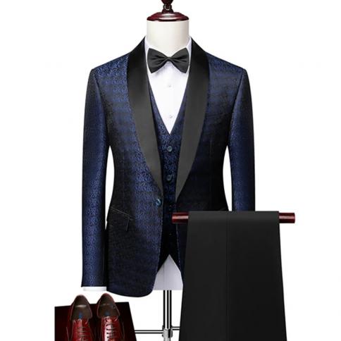 חליפה ג'קט מכנסיים וסט 3 יחידות סט / 2023 אופנה חדש לגברים קז'ואל בוטיק עסקי בסגנון בריטי בלייזרים מכנסיים מעיל