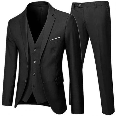 חליפת עסקים מעיל מעיל בלייזרים מכנסיים מעיל גברים חתונה שלוש חלקים מכנסיים אפוד במידות גדולות חליפות מקצועיות