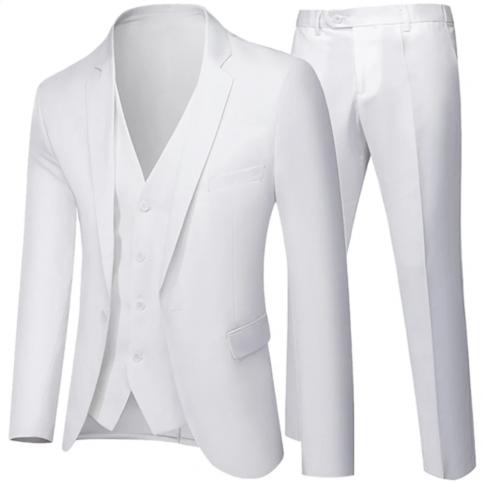 חליפת עסקים מעיל מעיל בלייזרים מכנסיים מעיל גברים חתונה שלוש חלקים מכנסיים אפוד מידה גדולה שמלה מקצועית 3