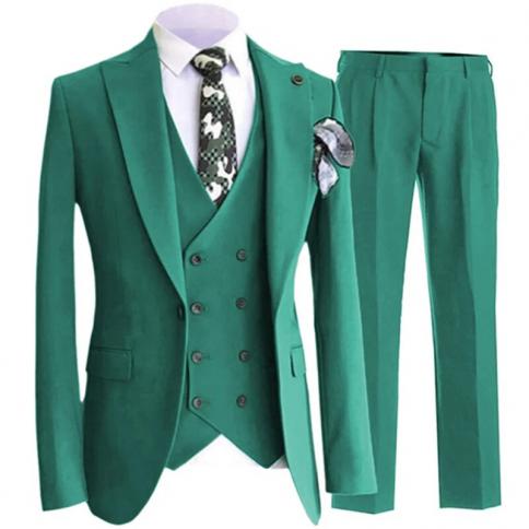 מכנסיים בלייזר ווסט חליפות גברים שמלת כלה צבע אחיד סט 3 חלקים לגבר יוקרה צבעוני סלייד בלייזרים מכנסיים מעיל מעיל