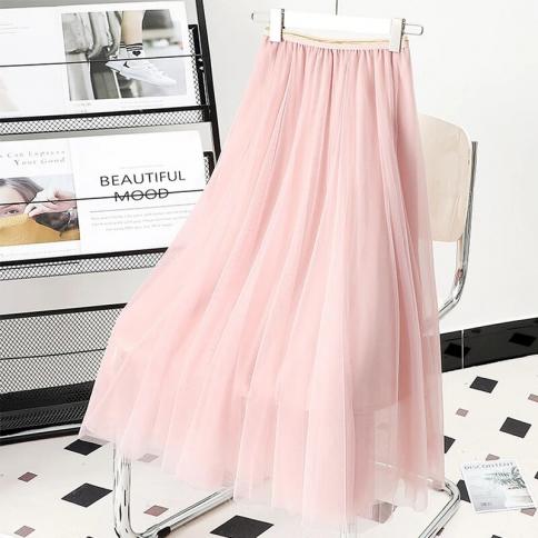 Summer Long Khaki A Line Skirts 2022 Women Simple Ruffle Hem High Waist  Skirt For Ladies Beach Party Outfits Korean Streetwear - Skirts - AliExpress