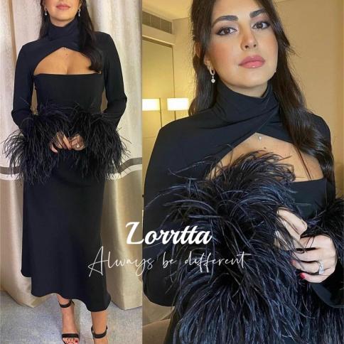 שמלת ערב מוסלמית בציר lorrtta וינטג' עם שרוולים בקו שחור באורך רצפה שחורה אבאיה שמלות ערב לנשים
