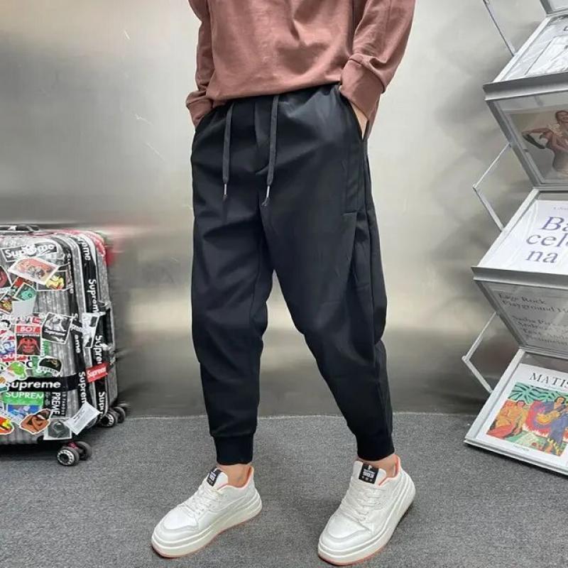 Men Fashion Pants Solid Color Mulit Pockets Baggy Pants Casual Loose  Trousers High Waist Drawstring Cargo Pants | Wish