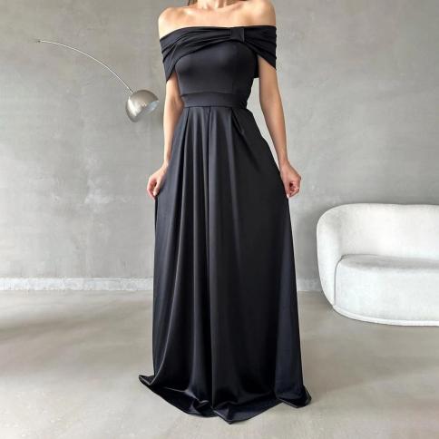 oeing off shoulder luxury formal evening dresses sheath short sleeves  فساتين سهرة  floor length elegant prom