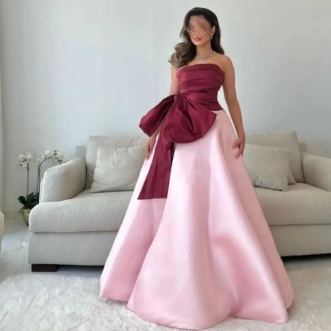 oeing strapless luxury formal evening dresses sheath pleat sleeveless  فساتين سهرة  floor length elegant prom