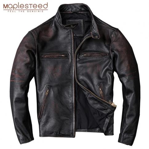 Maplesteed Washed Stone Milled Edging Distressed Men Leather