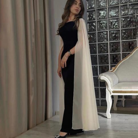 oeing square collar luxury formal evening dresses floating sleeves فساتين سهرة  floor length elegant prom gown