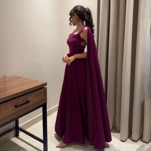 oeing square collar luxury formal evening dresses floater sleeves فساتين سهرة  floor length elegant prom grown