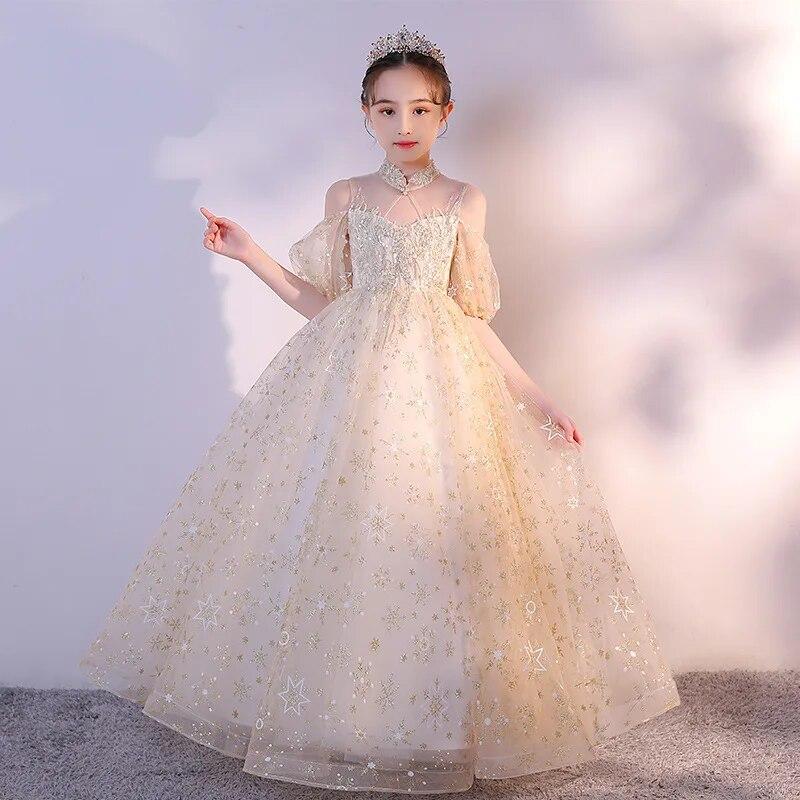 Elegant First Holy Communion Lace Bead Pageant Dress For Girls With Sleeves Children  Graduation Dress Gown From Baisumei, $78.4 | DHgate.Com
