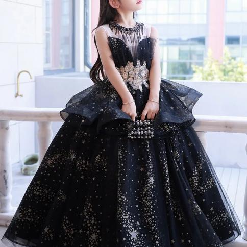 childrens black party dresses Tween Girls' Mesh Layered Hem Tube Party Dress – Elonnashop main image 0