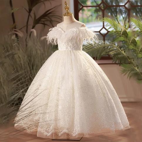 White Lace Wedding Girls Party Dresses For Teenage Girls Long