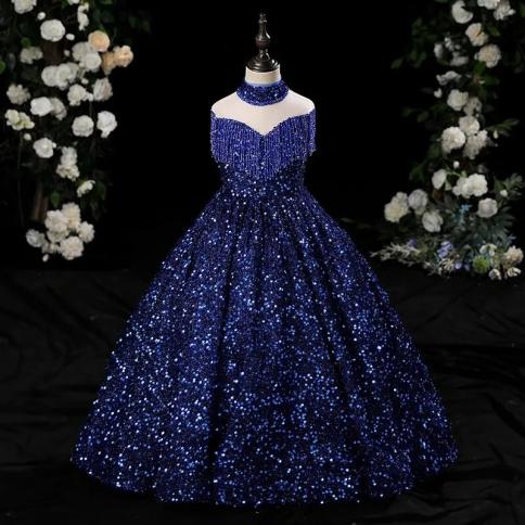 2023 Teenmiro Luxurious Graduation Ceremony Dress For Teenage Girls Kids  Sequined Evening Dresses Children Formal Gala
