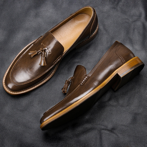 נעלי עסקים גברים קיץ סגנון חדש יפה גודל עץ גרגר ציצית נעלי גברים רשמיות נעלי גברים
