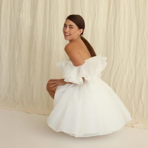 plus size long sleeve dresses prom Sydneys Closet SC7386 Dress Strapless A-Line Floral Slit Puff Sleeves Train Pockets Formal Gown Size:9 years line skirt at floor Ava Presley Rhinestone Corset 2025-pinterest-roma-approved