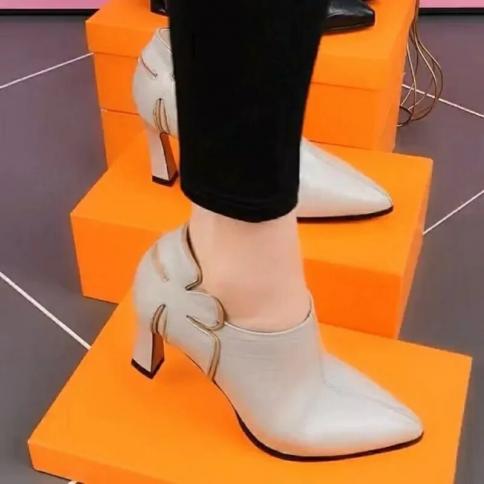 מגפי קרסול לנשים נעלי עקב מחודדות פלטפורמת נעלי נשים 2024 סתיו אופנה מגפיים קצרים botas mujer pum