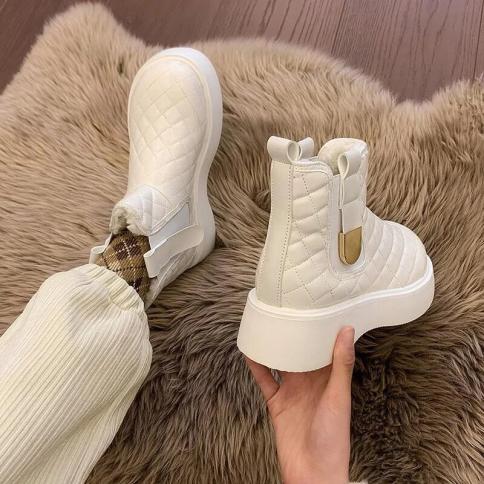 2024 מגפיים חמות חורף חדשות פרווה נשים מגפי שלג נעלי פרווה חמות פלטפורמת חורף החלקה מזדמנת מגפיים קצרים botas de muje