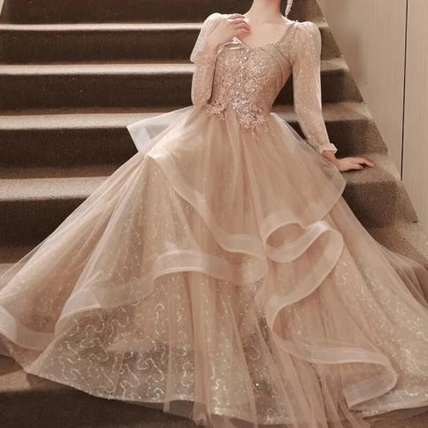 light yellow semi formal dress Plunge Yellow A-line Long Formal Dress with Slit – Dressesforparty main image 0