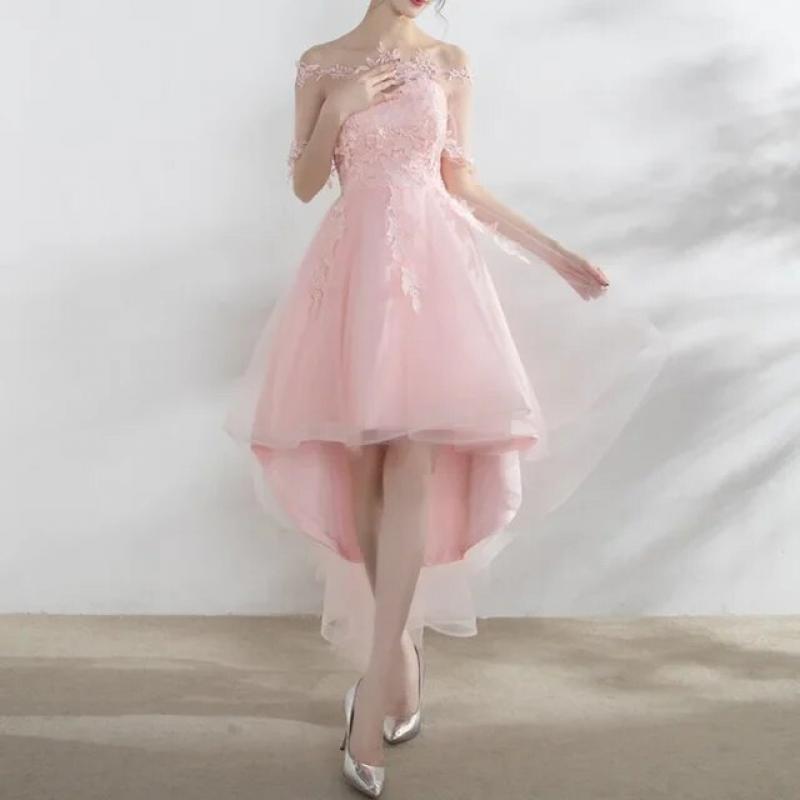 dresses that are short in front long in back Lace Cocktail Dress Formal Dress Buy trendy off shoulder black tulle homecoming dress short front long back at cheap price online. Rose Dress Short In Front