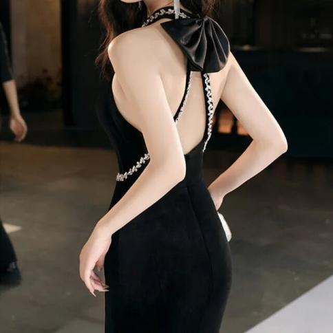 black velvet dress with rhinestone bows Posh Party Lace Fit and Flare Dress in Black main image 0