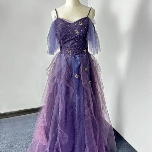 moon and stars prom dress Strapless Prom Ball Gown with Constellation Print Light Silver / 8