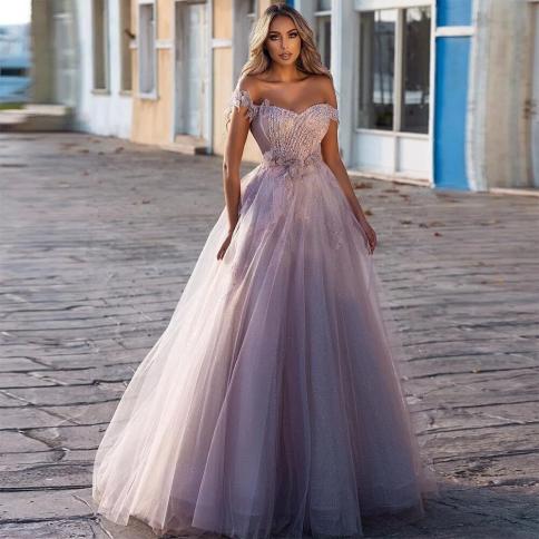 prom dresses dubai Luxury White Scalloped Evening Dress with High Slit SS416