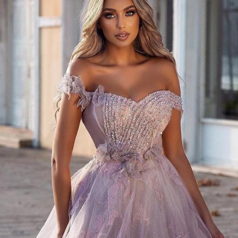 Shoulder Dubai Prom Dress Dubai Tulle Evening Dresses Tulle