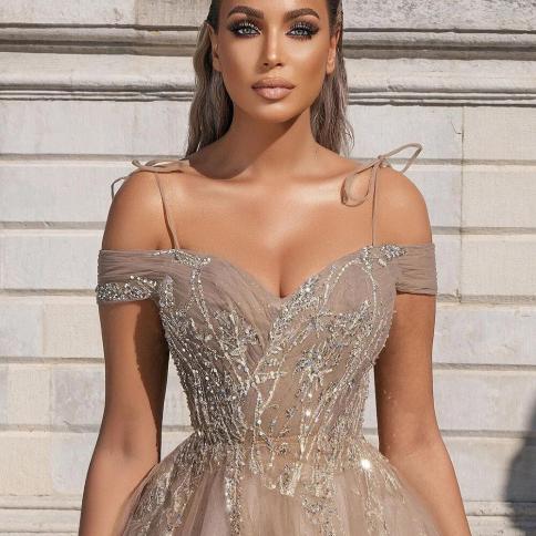 Prom Dress Arabic Style Arab Prom Dresses Evening Long Prom Dresses Arabic  Beading Color Orange US Size Custom Size
