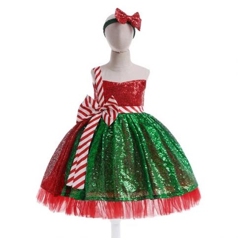 white christmas dresses Girls' Christmas Party Twirl Dress – Little Stocking Company main image 1
