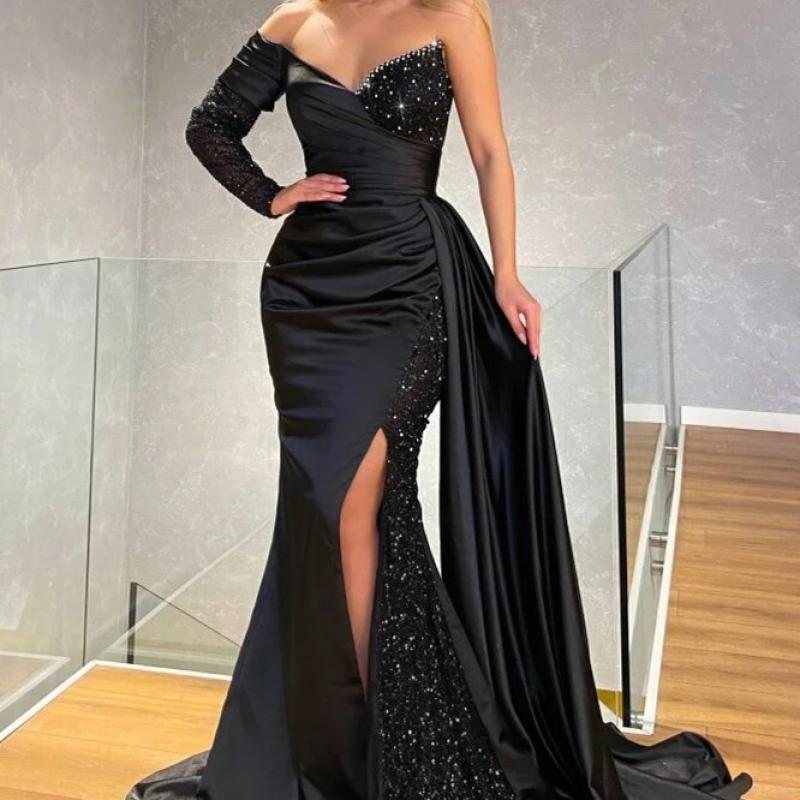 long sleeve black satin bridesmaid dresses Chiffon A-Line Long Bridesmaid Dress with Flutter Sleeves in Black, Black / 0