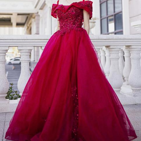Burgundy Quinceanera Dresses 2022 Ball Gown Sequined Lace Applique Off  Shoulder Long Floor Length Sweet 15 Girl Party Go Color Black US Size  Custom Size