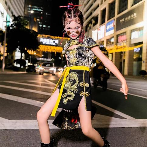 zzl kpop בגדי ריקוד ג'אז בנות צ'ונגסאם תצוגת מסלול אופנה לאומית שמלה נועזת לילדים בגדים מגניבים לילדים
