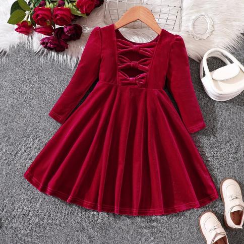 Dress Christmas Kids Girl Winter Princess Christmas Dress Girl Girls'  Autumn Color Red Kid Size 110