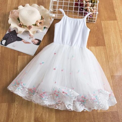 1 5 Yrs Baby Summer Dress For Girls Rainbow Tutu Sling Tulle Kids Birthday  Wedding Party