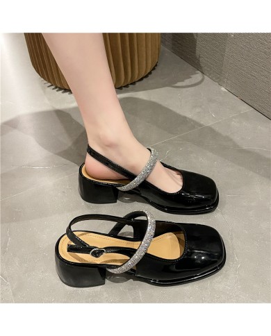  womens shoes   plus fat wide foot sandals summer thick heel Mary Jane shoes