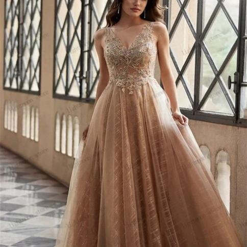 navy blue dress for baby girl Vintage Evening Dress A Line Tulle Tiered Prom Dress Floor Length Robes For  Formal Party Sleeveless Pretty Vestidos De G US Size 4 Color as pictures