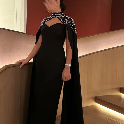Prom Dresses Simple Fashion High Collar Cap Sleeve Sequin Sheath Party Dress  Ankle Length Formal Evening Gown Robes De S Color gray US Size 26W