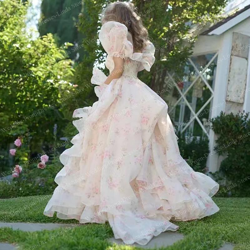Long Floral Print Prom Dresses For Women Square-neck Floor-length A-line Special Event Wedding Gala Evening Party Maxi 2 Color Red US Size 6 Long Floral Print Prom Dresses For Women Square-neck Floor-length A-line Special Event Wedding Gala Evening Party Maxi 2 Color Red US Size 6